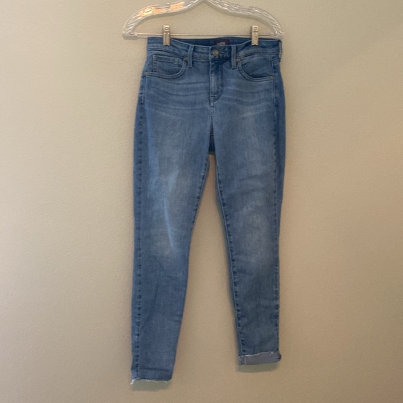 NYDJ AMI SKINNY Jeans Raw Hem Cuffed Size 2 - Light Wash - Picture 6 of 10